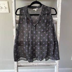 American Eagle Sheer Button Up Top